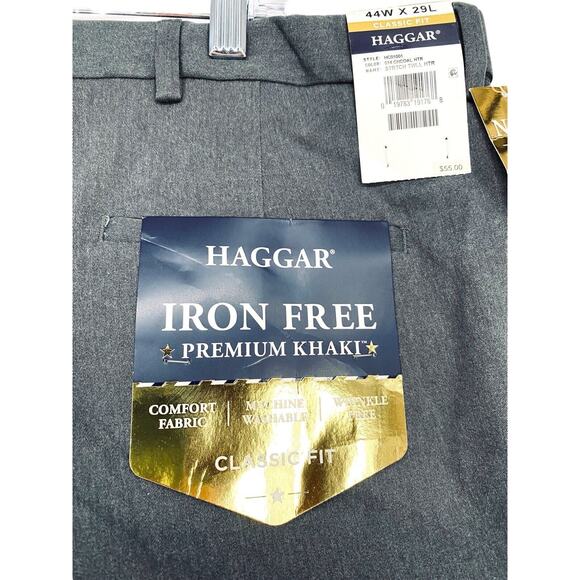 Haggar Iron Free Premium Straight Fit Suit Pants 44W x‎ 29L Gray - Picture 11 of 15